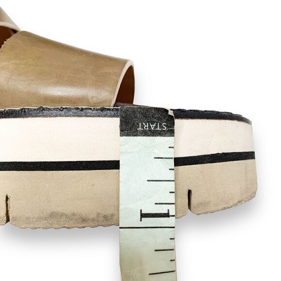 Sartore Paris Chunky Leather Flat-form Platform Taupe Sandals Women’s Size 8-8.5 - Picture 7 of 11